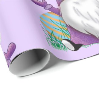 Pasen Paarse gnome Cadeaupapier