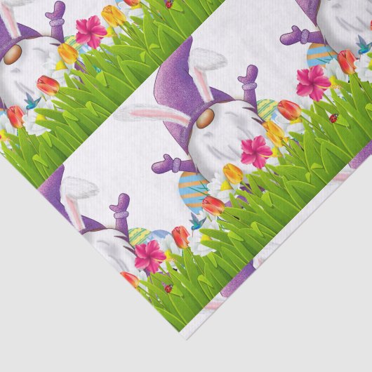 Pasen Paarse gnome Tissuepapier (Detail)