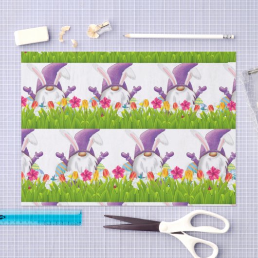 Pasen Paarse gnome Tissuepapier (Craft)