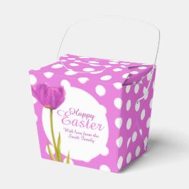 Pasen paarse tulp polka dot cadeau gunsten doos bedankdoosjes