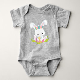Pasen, paaseieren, koute Bunny, witte Bunny Romper