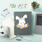 Pasen, paaseieren, koute Bunny, witte Bunny Sticker (iPad Cover)