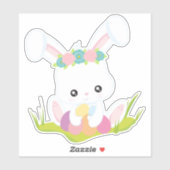 Pasen, paaseieren, koute Bunny, witte Bunny Sticker (Vel)