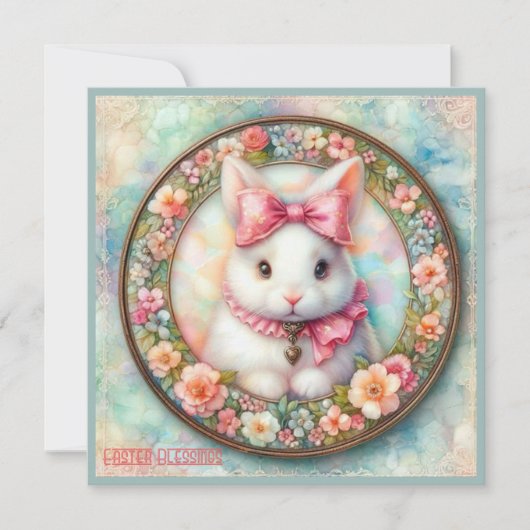  Pasen ~ PAASGROETEN ~ Konijntje ~ Feestdagenkaart (Voorkant)