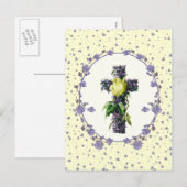 Pasen.  paaskruis religie feestdagenkaart (Voorkant / Achterkant)