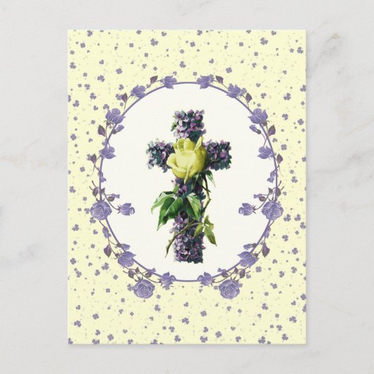 Pasen. paaskruis religie feestdagenkaart (Voorkant)