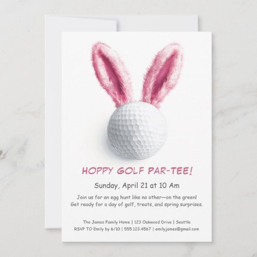 Pasen Par-TEE Golf Uitnodiging (Voorkant)