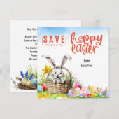 Pasen Party uitnodigingskaart Save The Date (Voorkant / Achterkant)