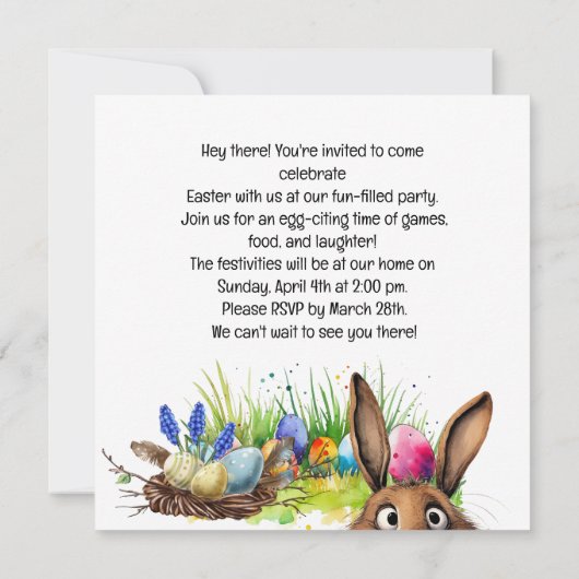 Pasen Party uitnodigingskaart Save The Date (Achterkant)