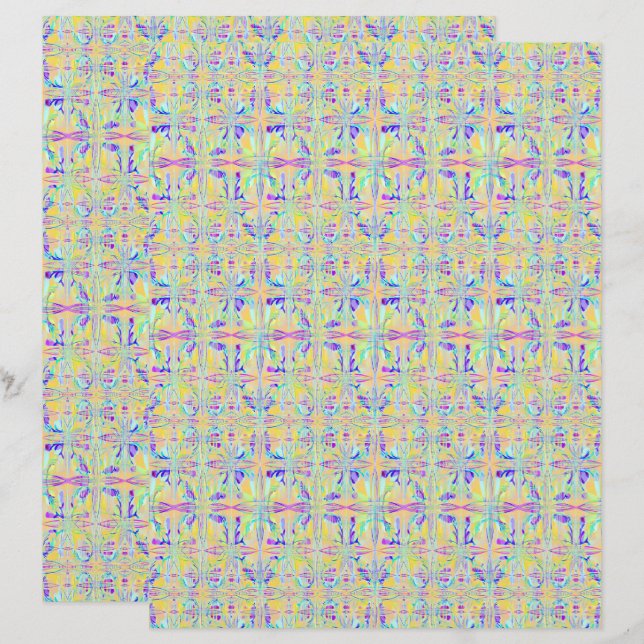 Pasen Pastel Abstract 2-zijdig scrapbookpapier (Voorkant / Achterkant)