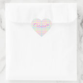 Pasen Pastel Geruite Hartstickers - Feestelijk Hart Sticker (Tas)