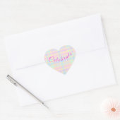 Pasen Pastel Geruite Hartstickers - Feestelijk Hart Sticker (Envelop)