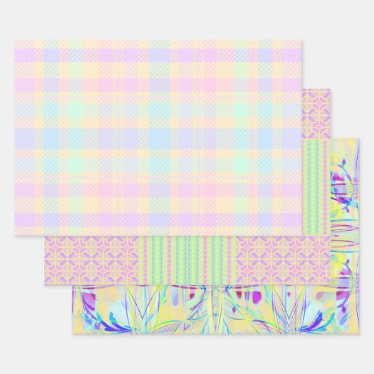 Pasen Pastel Inpakpapier - 3 Ontwerpen Vel (Set)
