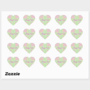 Pasen Pastel Kruis Hart Stickers - Gelukkig Pasen