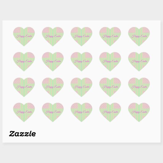 Pasen Pastel Kruis Hart Stickers - Gelukkig Pasen (Vel)