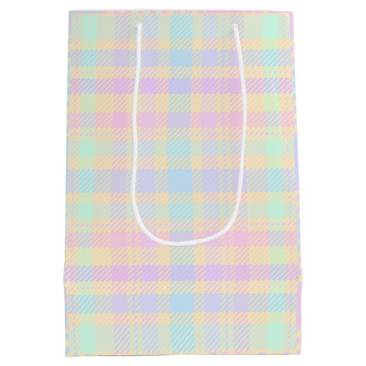 Pasen Pastel Plaid Ontwerp Cadeautas (Achterkant)