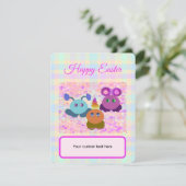 Pasen Pastel Plaid Vlakke kaart met envelop (Staand voorkant)