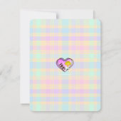 Pasen Pastel Plaid Vlakke kaart met envelop (Achterkant)
