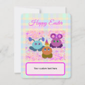 Pasen Pastel Plaid Vlakke kaart met envelop (Voorkant)