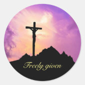 Pasen personaliseert Jezus op het kruis Ronde Sticker (Voorkant)