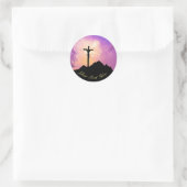 Pasen personaliseert Jezus op het kruis Ronde Sticker (Tas)