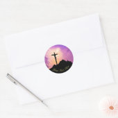 Pasen personaliseert Jezus op het kruis Ronde Sticker (Envelop)