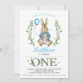 Pasen Peter Rabbit Bunny Boy Birthday Uitnodiging (Voorkant)