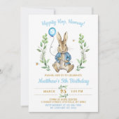 Pasen Peter Rabbit Bunny Boy Birthday Uitnodiging (Voorkant)