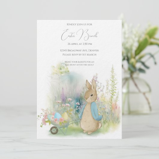 Pasen Peter Rabbit Kaart (Staand voorkant)