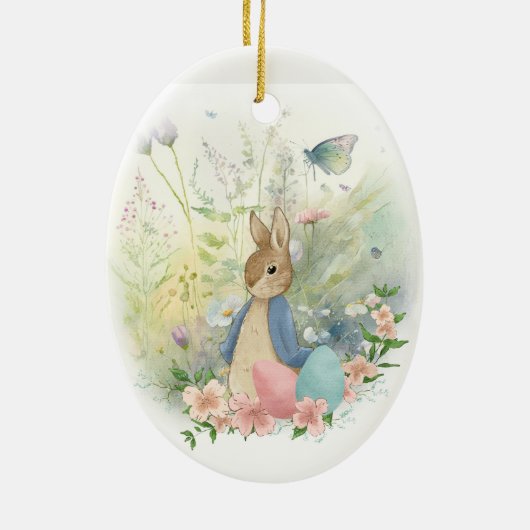 Pasen Peter Rabbit Keramisch Ornament (Achterkant)