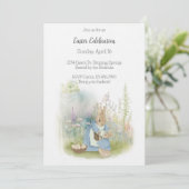 Pasen Peter Rabbit Uitnodiging (Staand voorkant)