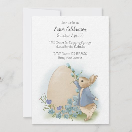 Pasen Peter Rabbit Uitnodiging (Voorkant)