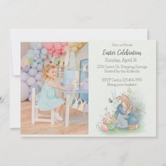 Pasen Peter Rabbit Uitnodiging (Voorkant)
