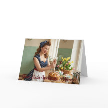 Pasen Pin-Up Retro Wenskaart