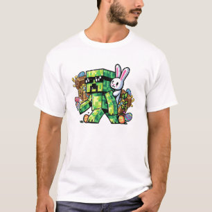 Pasen Pixel Gamer Konijn Gaming Peuter Jongens Kin T-shirt