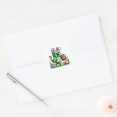 Pasen Pixel Gaming Konijn Eieren Jagen Ronde Sticker (Envelop)