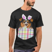 Pasen Plaid Shetland Sheepdog Konijnenhond in zak T-shirt (Voorkant)