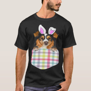 Pasen Plaid Shetland Sheepdog Konijnenhond in zak T-shirt