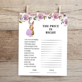 Pasen Price is Right Baby Shower Spelkaart