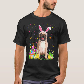 Pasen Pug Hond Konijn Ei Jagen Pug Paaszondag T-shirt