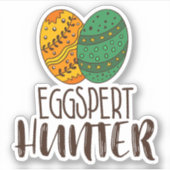Pasen Pun Eggspert Hunter Gezegde Humor Cute Funny Sticker (Voorkant)