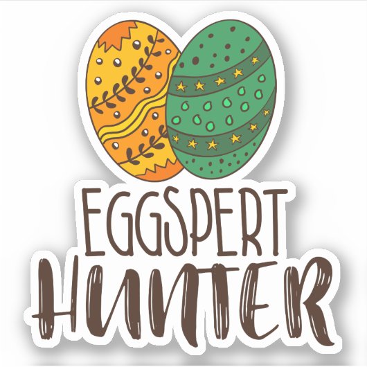 Pasen Pun Eggspert Hunter Gezegde Humor Cute Funny Sticker (Voorkant)