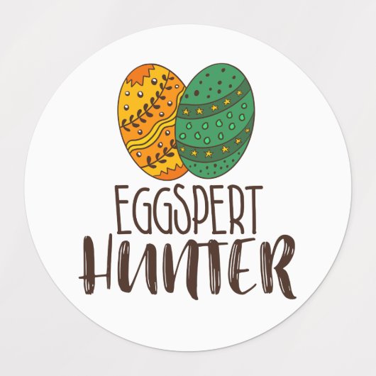 Pasen Pun Eggspert Hunter Humor Funny Cute Quote Labels (Design 2)