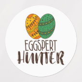 Pasen Pun Eggspert Hunter Humor Funny Cute Quote Labels (Design 1)