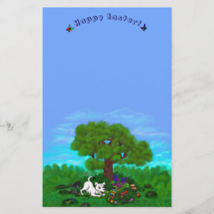Pasen - Puppy Capo en Butterfly Briefpapier