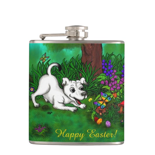 Pasen - Puppy Capo en Butterfly Heupfles (Voorkant)
