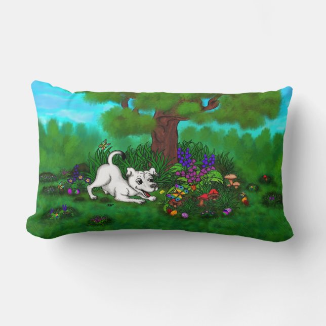 Pasen - Puppy Capo en Butterfly Kussen (Voorkant)
