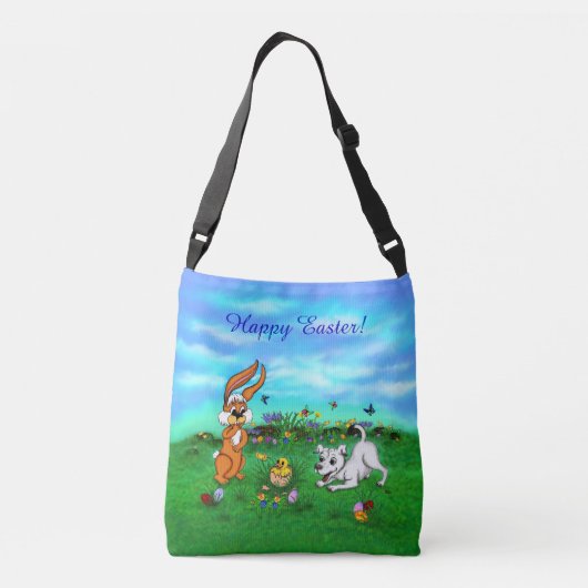 Pasen - Puppy Capo Rabbit en Chick Crossbody Tas (Achterkant)