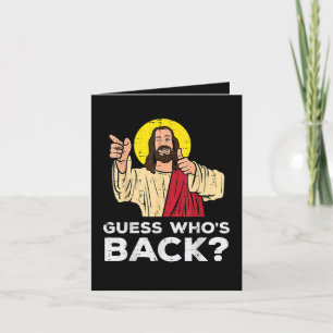 Pasen Raad eens wie terug is Jezus Grappig Religie Feestdagen Kaart