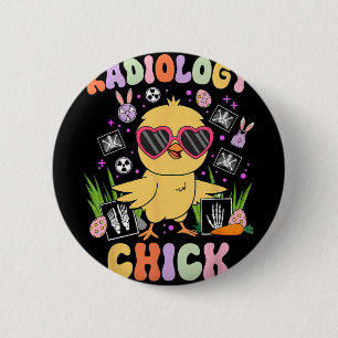 Pasen Radiologie Kuiken Rad Tech Radioloog Ei Ronde Button 5,7 Cm